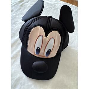DISNEY ON ICE Souvenir MICKEY MOUSE Face/Ears Black BALL CAP/Hat CHILD Size